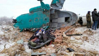 Двое казахстанцев погибли при крушении вертолёта в России