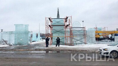 Оттепель в Астане грозит уничтожить крупнейший ледяной городок