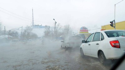 В Кокшетау затоплены центральные улицы