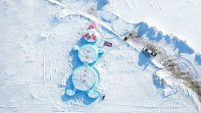 20-метрового снеговика вручную слепили в Петропавловске