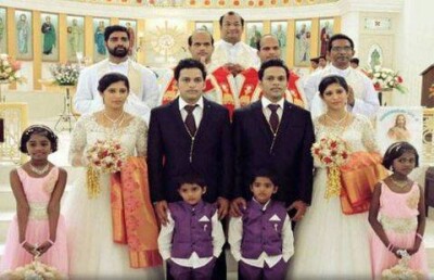 Близнецы-священники обвенчали близнецов-женихов с близнецами-сёстрами