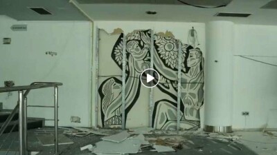 Утерянное сграффито восстановили в здании бывшего кинотеатра "Целинный" в Алматы