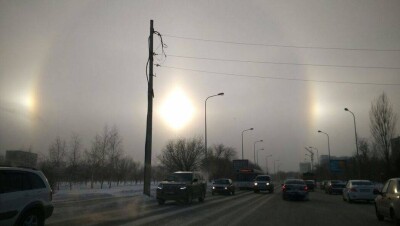 Редкий оптический феномен увидели астанчане из-за резкого похолодания