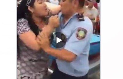 Видео про "бой-бабу", дерущуюся с полицейскими, попало в Сеть