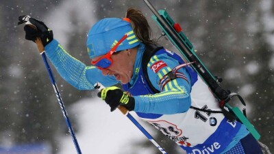 Биатлонистка Галина Вишневская выиграла бронзовую медаль на чемпионате мира