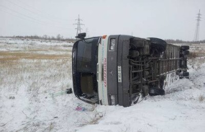 Два рейсовых автобуса столкнулись в Караганде, есть пострадавшие