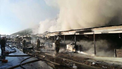 В Таразе горел вещевой рынок