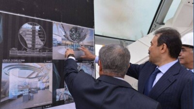 Масимов развеселился, осматривая строительство объектов "Астана-ЭКСПО 2017" 