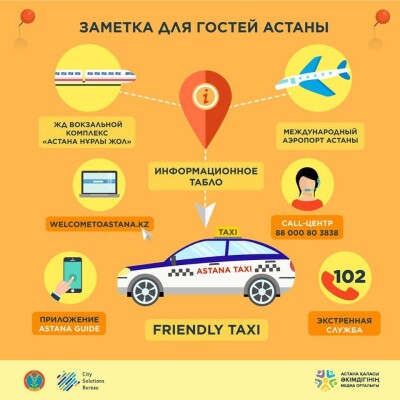 Табло с тарифами такси установили в аэропорту и на вокзале Астаны