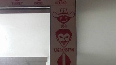 Бората используют в качестве символа Казахстана в сувенирной лавке Словении
