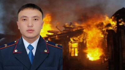 Полицейский спас троих детей из горящего дома в Кокшетау