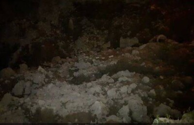 В Алматы из-за проливных дождей провалился асфальт