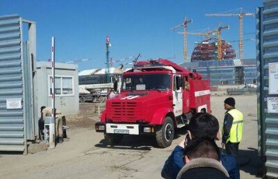 В строящемся здании ЭКСПО произошёл пожар