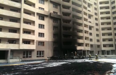 В строящемся жилом комплексе в Алматы произошёл крупный пожар 