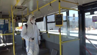 В Нур-Султане за один день масштабной дезинфекции обработали все автобусы и территории автопарков