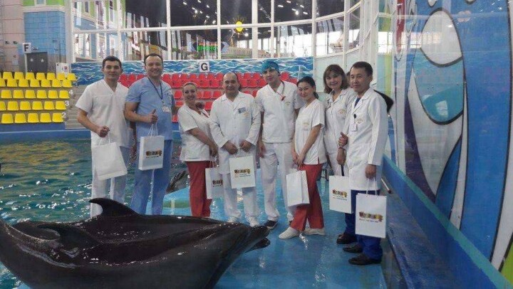 Врачи президентской клиники в Астане спасли дельфина, проглотившего резиновый мяч