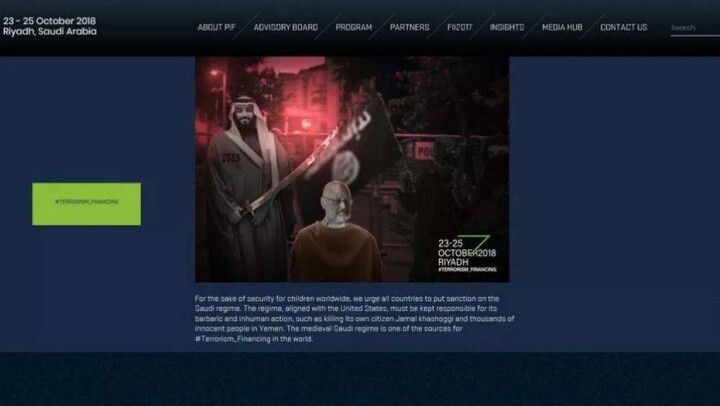 Хакеры поместили фото Хашогги и принца Салмана на сайте инвестфорума в Эр-Рияде