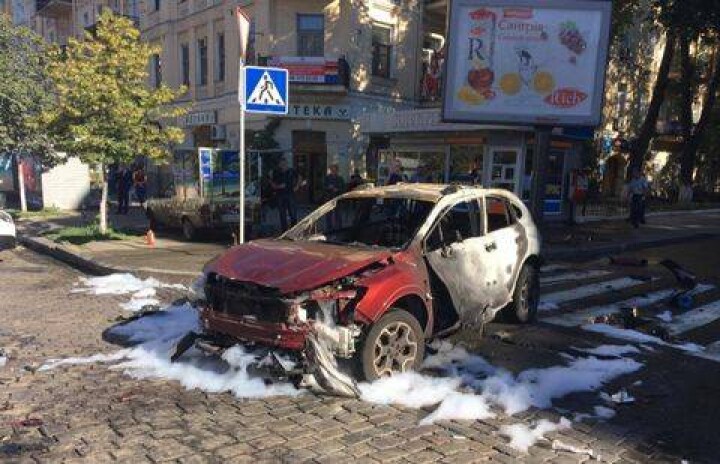 Видео взрыва авто с Павлом Шереметом появилось в СМИ