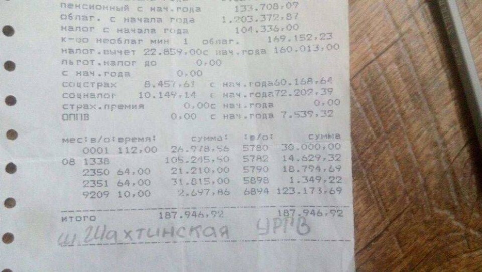 Шахтёры в ответ на заявления министра прислали свои корешки о зарплате