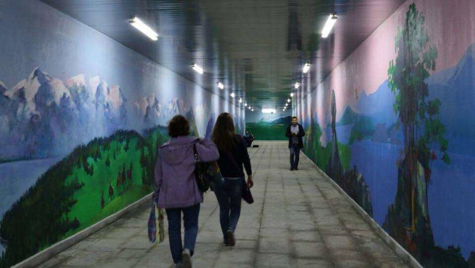 Столичные художники расписали пейзажами стены подземного перехода в Астане