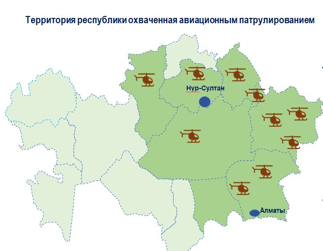 Патрулируемые с воздуха области РК