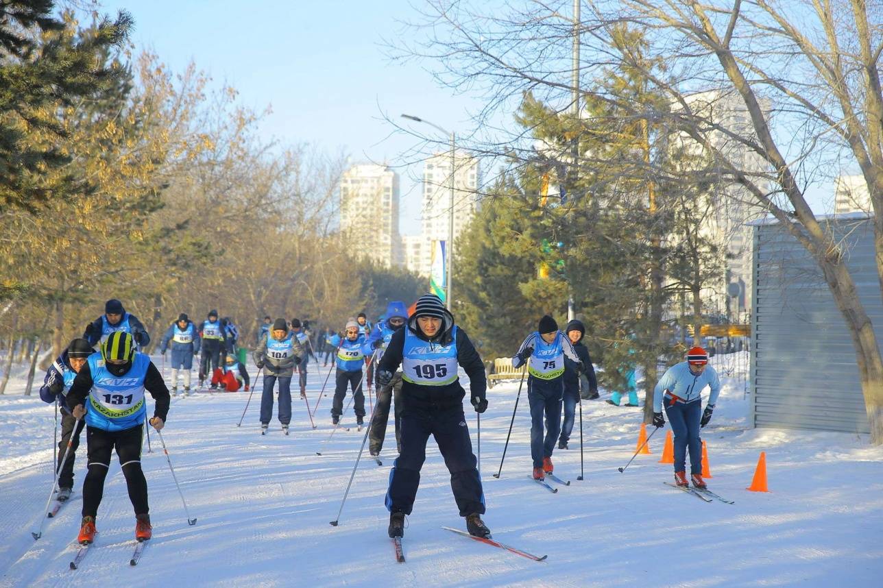 Лыжный марафон прошёл состоялся в Центральном парке Астаны.