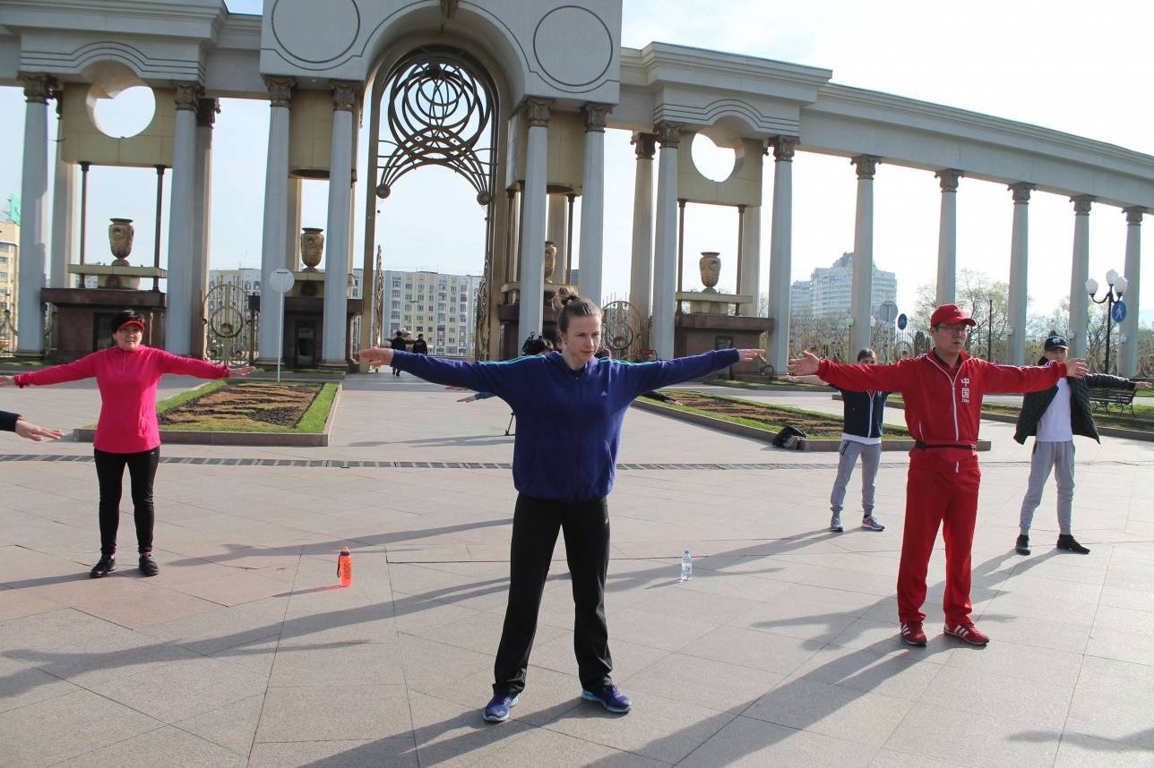 Тренировки проходят в парке первого Президента