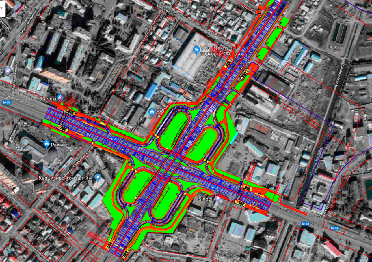 Транспортная развязка в районе пересечения улиц Тлендиева – Бейсековой