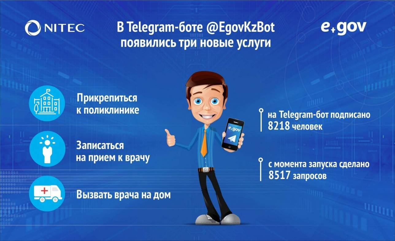 В Telegram-боте Egov появились новые услуги