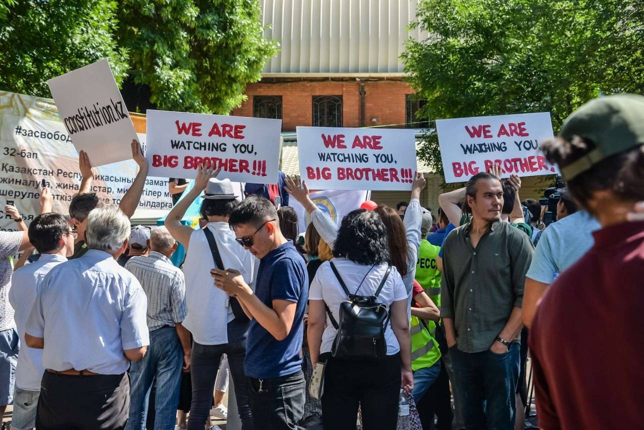 Разрешённый митинг в Алматы.