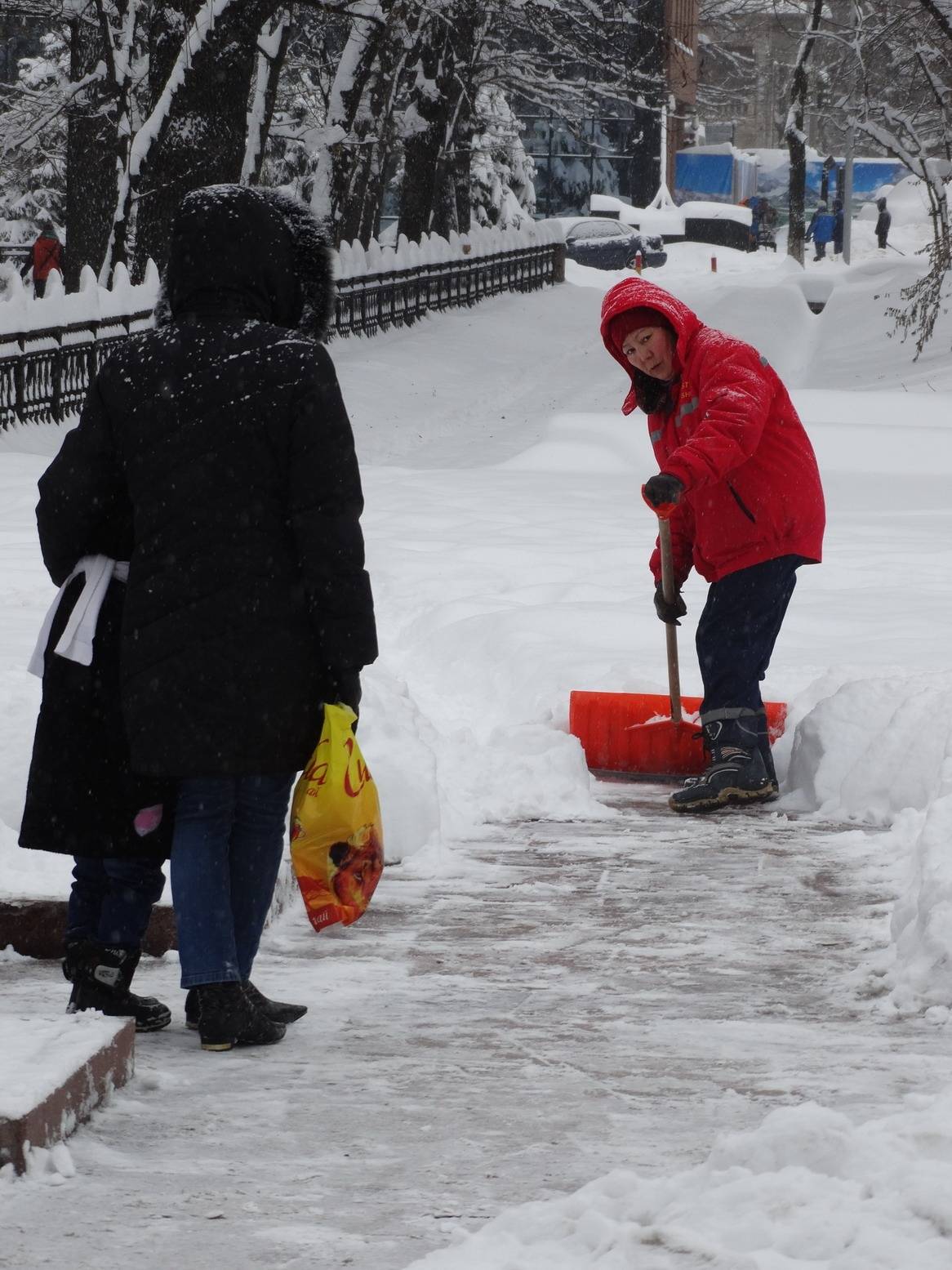 Горожане тоже участвуют в очистке улиц как могут