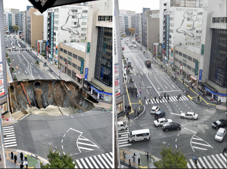 Гигантская воронка образовалась 7 ноября