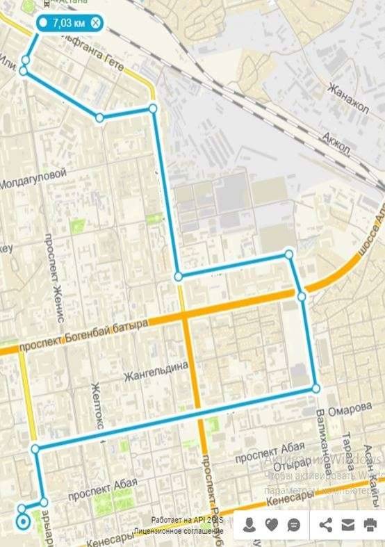 Маршрут, по которому будут раздавать чай в Астане