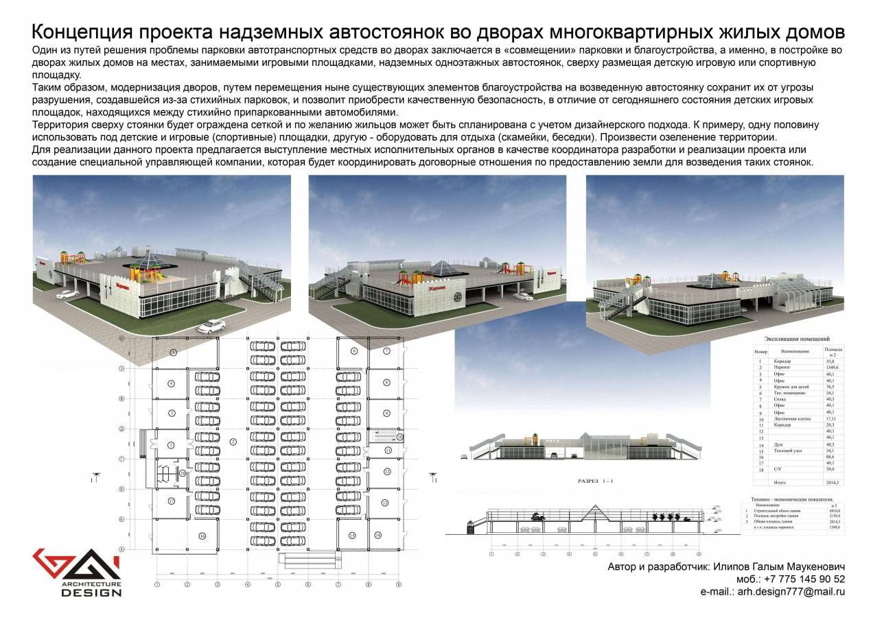 Надземные автостоянки во дворах многоквартирных жилых домов