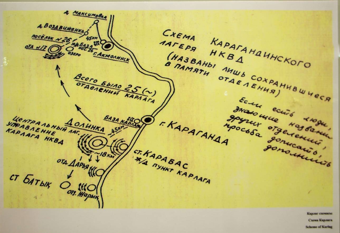 Схема Карагандинского лагеря НКВД